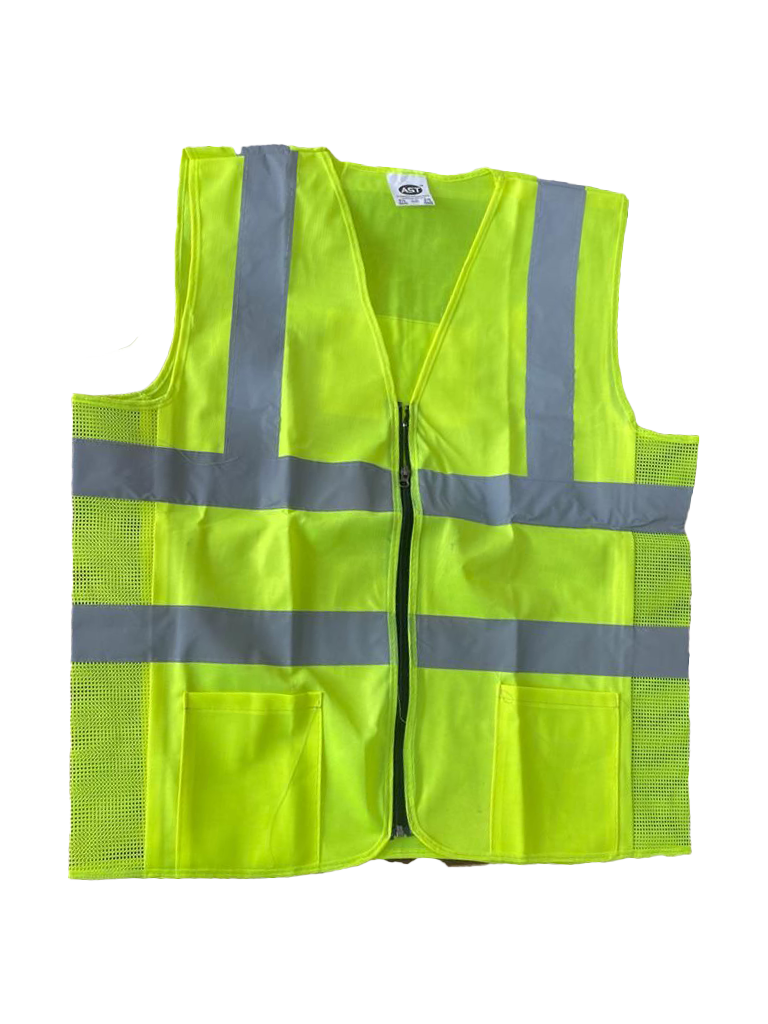 Neo Safety Hi Visibility Dual Band Reflective Jacket With zipper and Pocket EN Standard Green